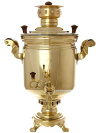 Самовар угольный (жаровый, дровяной, на дровах) 5 литров желтый "цилиндр", арт. 220522