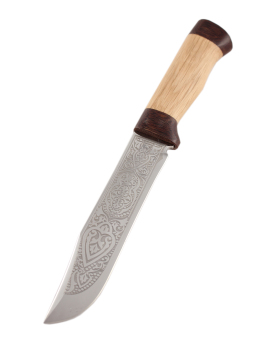 Разделочный кованый нож "Тайга" сталь ЭИ-107 (ножны и сумка), Златоуст