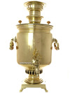 Угольный самовар 8 литров желтый "цилиндр" с вислыми ручками, произведен в конце 19 века Фабрикой братьев Баташевых в Тулъ, с медалями, арт. 433328