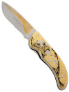 Нож складной сувенирный позолоченный, арт.3 Златоуст
