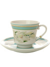 Чашка с блюдцем чайная форма "Банкетная", рисунок "Северная аврора", Императорский фарфоровый завод