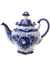 Набор чайный на 6 персон с художественной росписью Гжель "Нежное утро"
