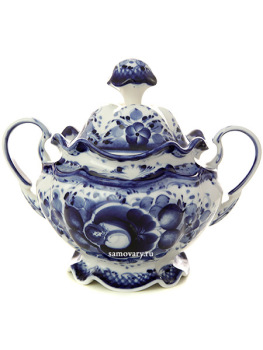 Набор чайный на 6 персон с художественной росписью Гжель "Нежное утро"
