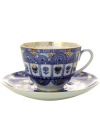 Чашка с блюдцем чайная форма "Весенняя" рисунок "Арочки", Императорский фарфоровый завод