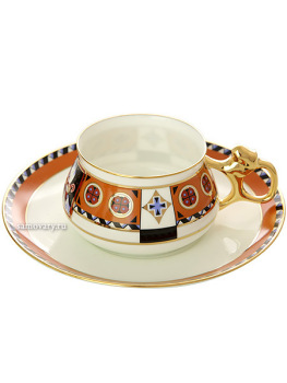 Чашка с блюдцем чайная форма "Билибина", рисунок "Василиса", Императорский фарфоровый завод