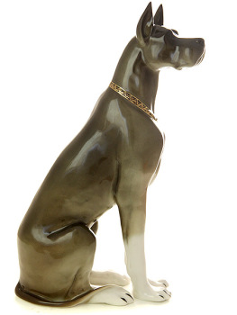 Скульптура ЛФЗ статуэтка форма "Дог", рисунок "Коричневый" б.р., Императорский фарфоровый завод