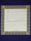 Вологодское кружево, льняная салфетка серая с темным кружевом, арт. 6нхп-654м, 33х33