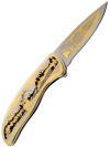 Златоустовский нож складной позолоченный, арт.4