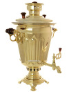 Угольный самовар 5 литров желтый "конус" рифленый, произведен в середине XX века в п. Суксун Пермской области, арт. 480210