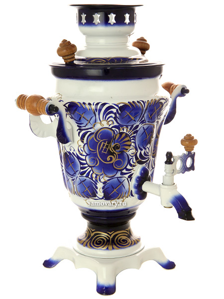 Электрический самовар 1,5 литра с росписью "Гжель", арт. 103546 купить