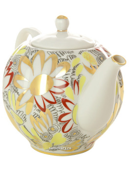 Чайник заварочный форма "Тюльпан", рисунок "Розовые тюльпаны", Императорский фарфоровый завод