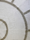 Льняная круглая скатерть темно-серая с темным кружевом и кружевной вышивкой (Вологодское кружево), арт. 6с-643, d-175