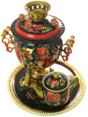 Набор самовар электрический 3 литра с художественной росписью "Золотистые маки", арт. 131315