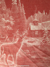 Полотенце "Новогоднее" красное без кружева, 50х70