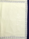 Льняная квадратная скатерть светло-молочная со светлым кружевом, арт. 1с-967, 150х150