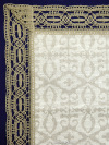 Вологодское кружево, льняная салфетка серая с темным кружевом, арт. 6нхп-654м, 33х33