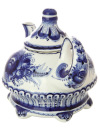Чайник заварочный керамический Гжель с росписью "Шатер"