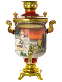 Набор самовар электрический 3 литра с художественной росписью "Зимушка", арт. 130249
