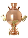Угольный самовар 5 литров медный шар "Чаепитие" в комплекте с трубой, арт. 220543