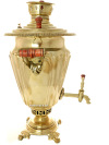 Угольный самовар 7 литров желтый "конус" рифленый, произведен в начале 20 века в Туле, арт. 480818
