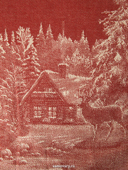 Полотенце "Новогоднее" красное без кружева, 50х70