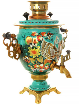 Набор самовар электрический 3 литра с художественной росписью "Лебеди", арт. 155631