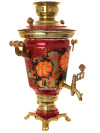 Набор самовар электрический 4 литра с художественной росписью "Грозди рябины на бордовом фоне", арт. 155626