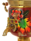 Электрический самовар 3 литра с художественной росписью "Кленовый лист на бордовом фоне", арт. 155617