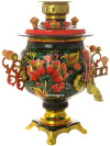 Набор самовар электрический 3 литра с художественной росписью "Золотистые маки", арт. 131315