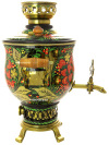 Набор самовар электрический 4 литра с художественной росписью "Хохлома классическая", ваза, арт.  130709