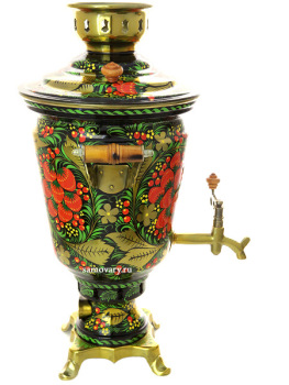 Набор самовар электрический 4 литра с художественной росписью "Хохлома классическая", арт. 121042