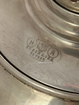 Самовар на дровах 1,5 литра никелированный шар с гранями фабрика Н.А.Воронцова арт. 479530