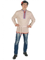 Косоворотка мужская льняная бежевая, XS-XXL Косоворотка мужская льняная бежевая, XS-XXL