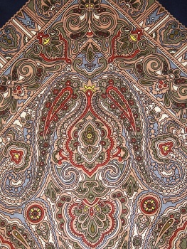 Шерстяной Павлопосадский платок "Мозаика", 89*89 см, арт. 543-15