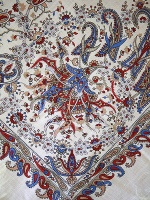 Шерстяной Павлопосадский платок "Балаганчик", 89*89 см, арт. 203-4