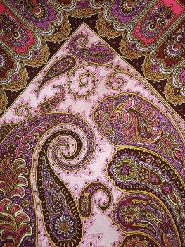 Шерстяной Павлопосадский платок "Фаворит", 125*125 см, арт. 1344-6