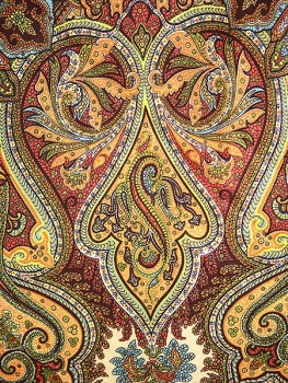 Шерстяной Павлопосадский платок "Шафран", 89*89 см, арт. 1155-7