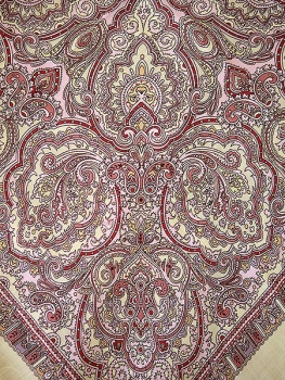 Шерстяной Павлопосадский платок "Русское золото", 89*89 см, арт. 529-7
