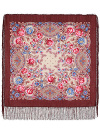 Павлопосадский платок из шерсти рисунок "Кумушка", 89х89 см, арт. 1453-16
