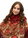 Шерстяной Павлопосадский платок "Душевный разговор", 125*125 см, арт. 1113-5