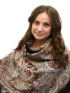 Шерстяной Павлопосадский платок "Февраль", 125*125 см, арт. 715-7
