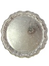 Латунный поднос для самовара круглый никелированный, Кольчугино