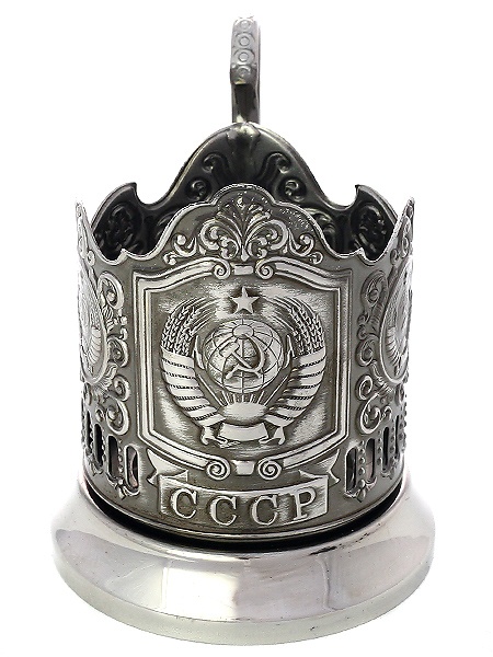 Никелированный Кольчугинский подстаканник "СССР" купить