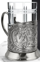 Подстаканник никелированный "Русское чаепитие"