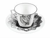Чашка с блюдцем чайная форма "Юлия", рисунок "Сысоев. Волшебный сад I", Императорский фарфоровый завод