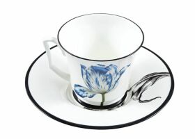 Чашка с блюдцем чайная форма "Юлия", рисунок "Сысоев. Волшебный сад V", Императорский фарфоровый завод