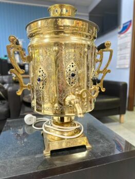 Самовар Электрический 40 литров желтый с камнями, арт. 460571