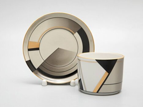 Чашка с блюдцем чайная форма "Баланс" рисунок "Проект-3" Императорский фарфоровый завод