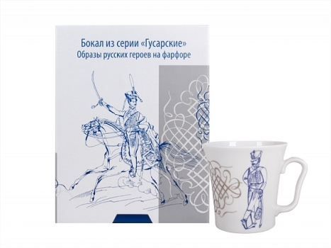 Чашка с блюдцем чайная форма "Жемчужина" рисунок "Золотая лента", Императорский фарфоровый завод
