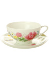 Чашка с блюдцем чайная форма "Купольная", рисунок "Полевые цветы 1", Императорский фарфоровый завод